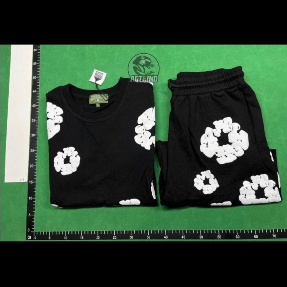 Black and White Floral T-Shirt and shorts set